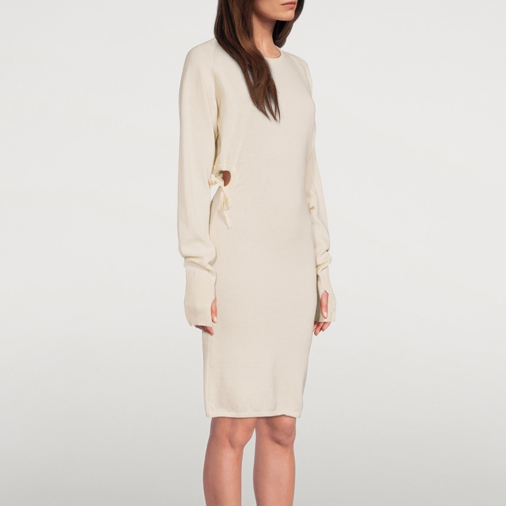 Birgitte Herskind x Vanessa Hong Dawn Cutout Sweater Dress Cream Size S NWT